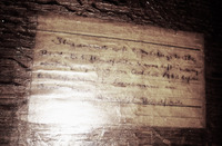 Note by Randolph Woodforde on underside of writing box